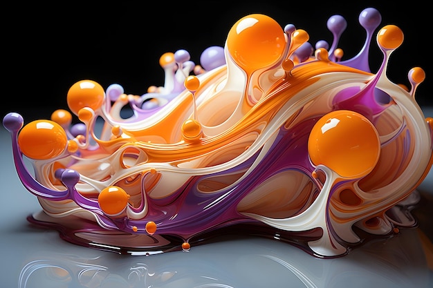 Free photo 3d render abstract liquid fluid artwork