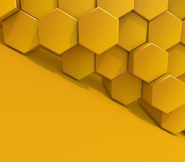 Free photo 3d render of an abstract modern background with extruding hexagons