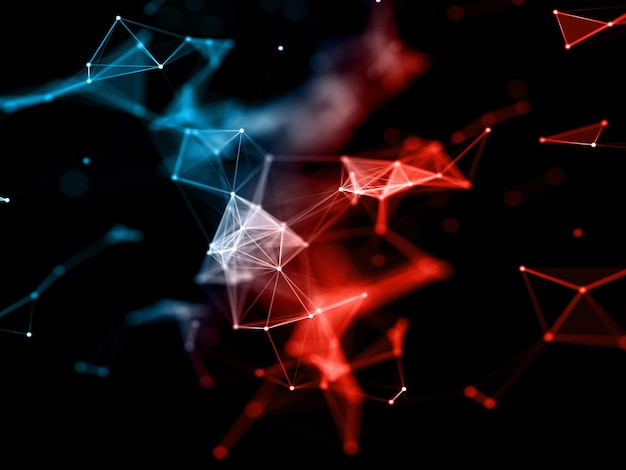 Free Photo 3d render of an abstract modern network communications background with plexus design