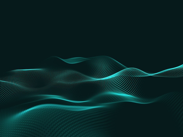 Free photo 3d render of an abstract technology with flowing particles