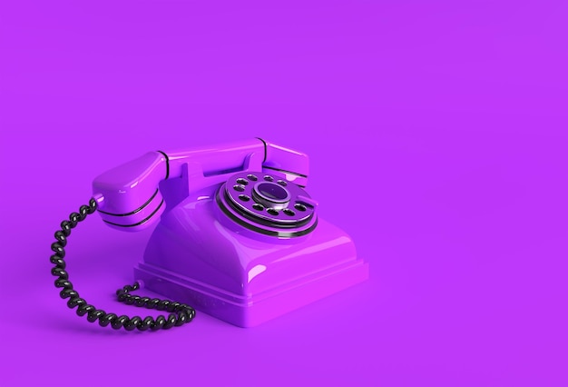 Free Photo 3d render concept of old telephone 3d art design illustration