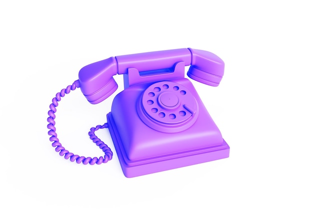 Free Photo 3d render concept of old telephone 3d art design illustration