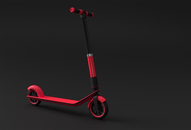 Free photo 3d render concept of single push scooter for children 3d art design illustration.