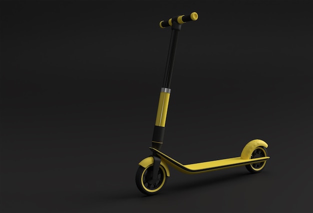 Free photo 3d render concept of single push scooter for children 3d art design illustration.