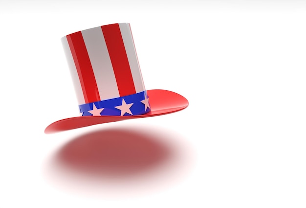 Free Photo 3d render cylinder hat icon 3d style 4th july concept design