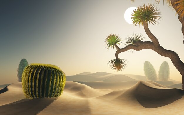 3d render of a desert scene