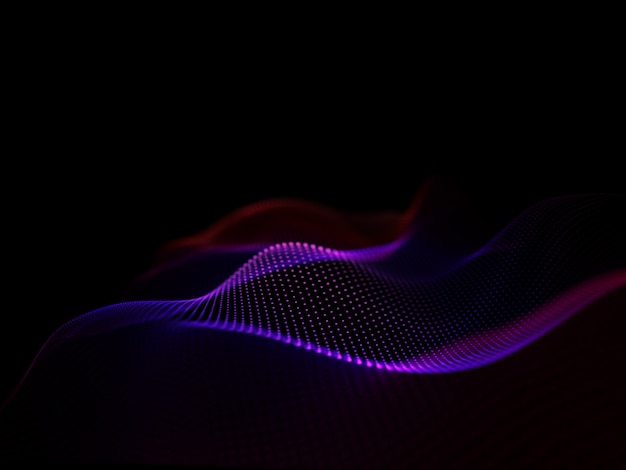 Free photo 3d render of a digital particles techno background