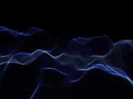 Free photo 3d render of flowing particles - modern techno design