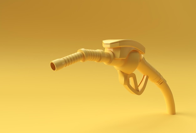 Free Photo 3d render fuel pump nozzle isolated on color background.