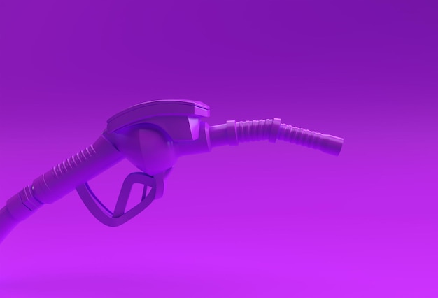 Free Photo 3d render fuel pump nozzle isolated on color background.