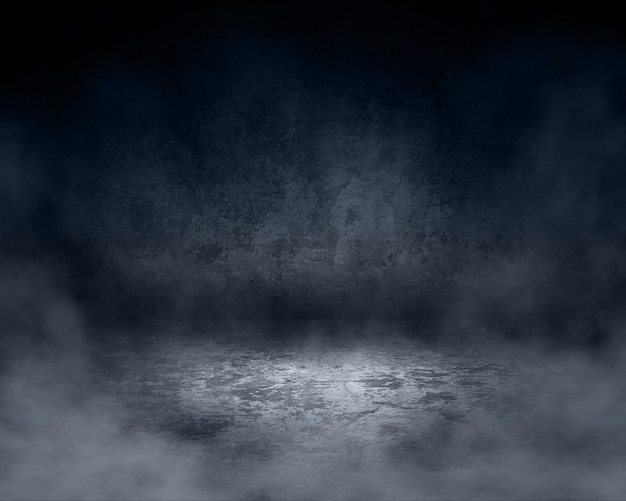 Free photo 3d render of a grunge room interior with a foggy atmosphere