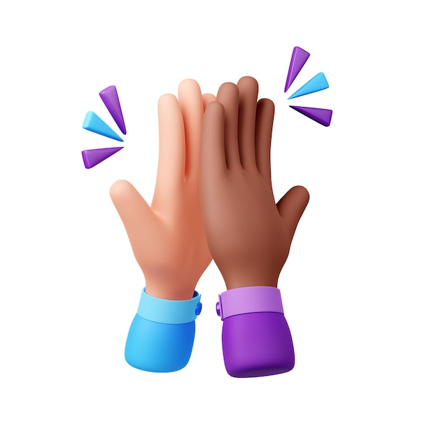 3D render of hands clapping with sound effect