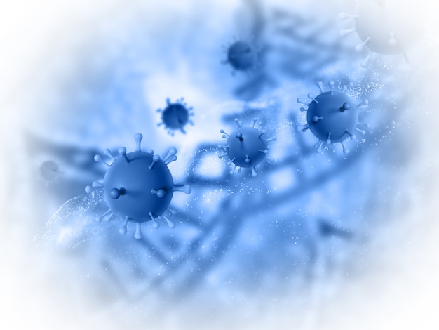 Free Photo 3d render of a medical background with abstract virus cells