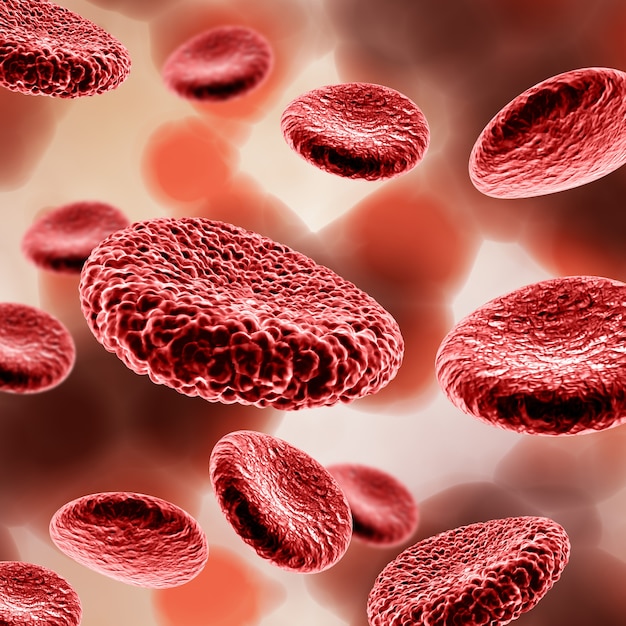 Free photo 3d render of a medical background with blood cells