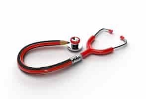 Free photo 3d render medical stethoscope pen tool created clipping path included in jpeg easy to composite