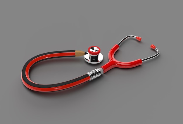 3d Render Medical Stethoscope Pen Tool Created Clipping Path Included in JPEG Easy to Composite