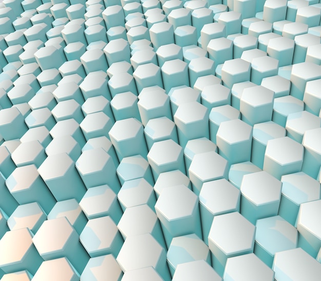 Free Photo 3d render of a modern abstract background with hexagons