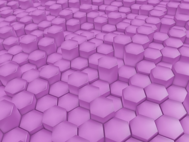 Free photo 3d render of a modern abstract background with pink extruding hexagons