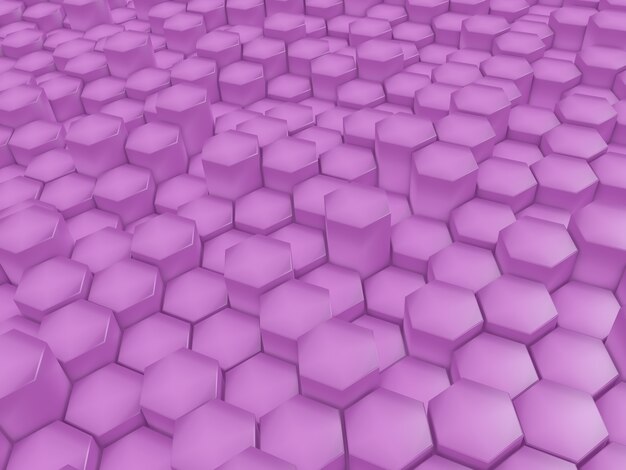 3D render of a modern abstract background with pink extruding hexagons