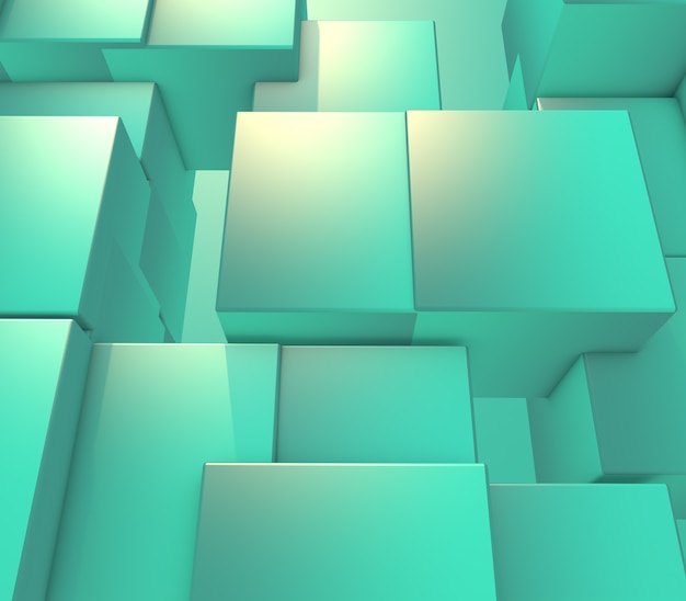 Free Photo 3d render of a modern abstract with extruding cubes