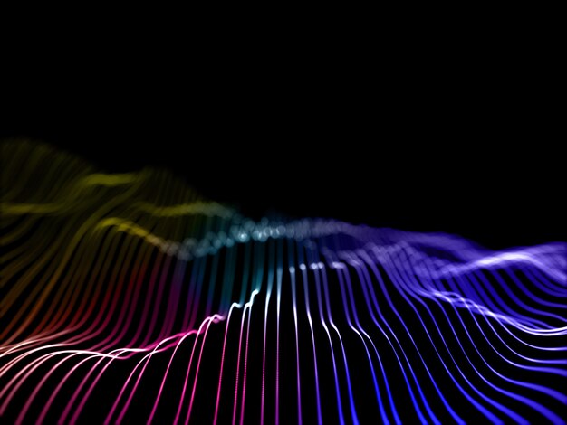 3D render of a modern background with flowing cyber lines