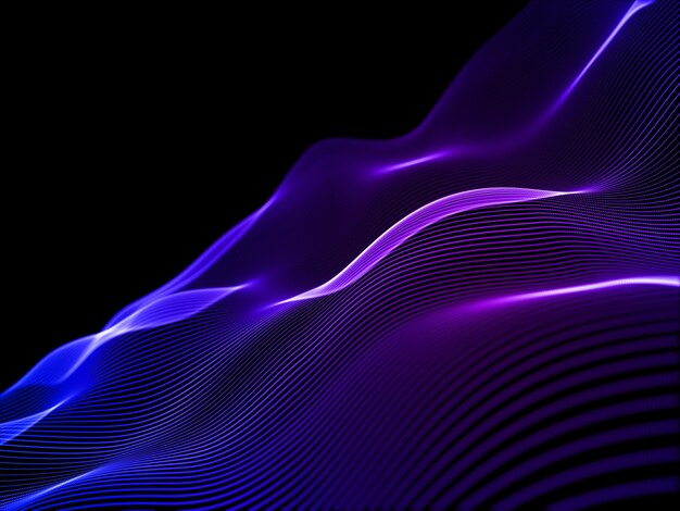 3D render of a modern background with flowing cyber particles