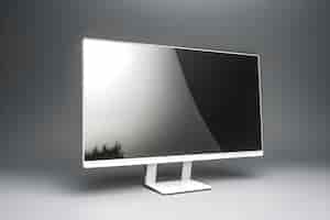 Free photo 3d render of a modern lcd monitor on a gray background