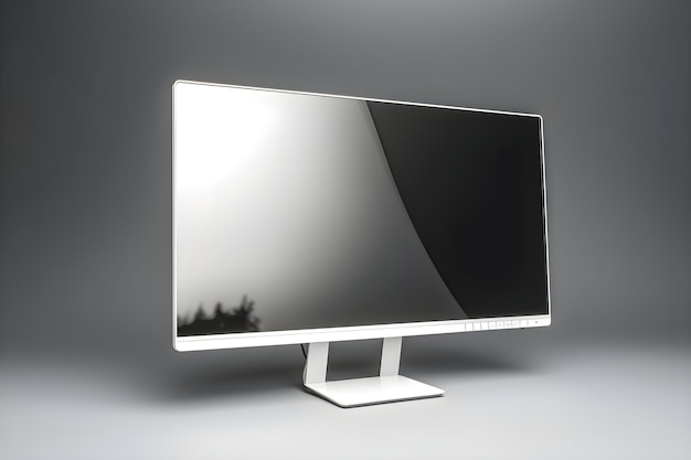 Free Photo 3d render of a modern lcd monitor on a gray background