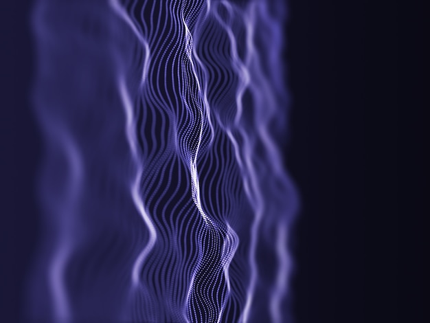 Free Photo 3d render of a modern particle flow with shallow depth of field