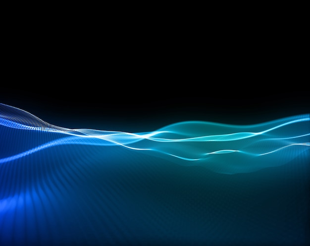 Free Photo 3d render of a modern technology background with flowing particles