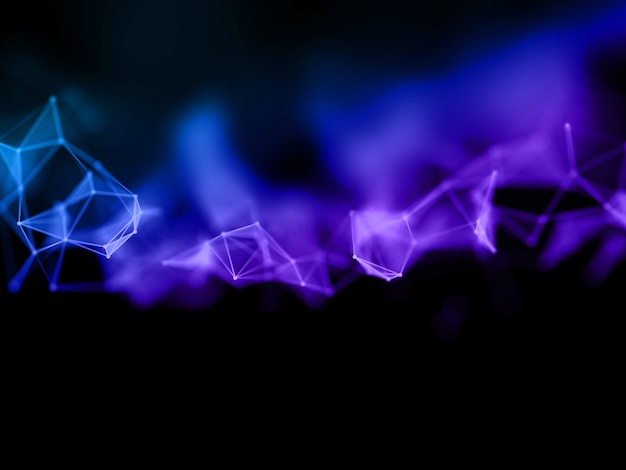 Free photo 3d render of a modern technology background with a plexus design