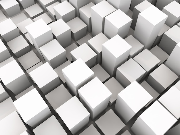 Free photo 3d render of a monochrome background with extruding cubes