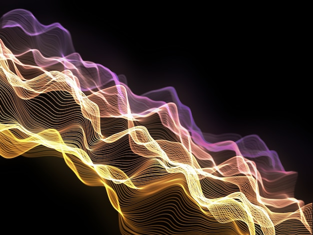 Free photo 3d render of a network communications with flowing lines design