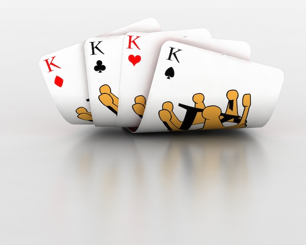 Free Photo 3d render of playing cards of four kings