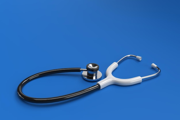 Free photo 3d render realistic medical stethoscope on color background