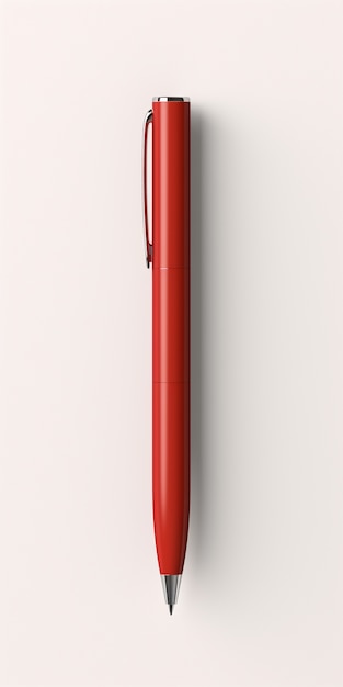 Free photo 3d render of red  fountain pen