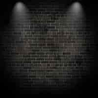 Free photo 3d render of spotlights on a grunge brick wall