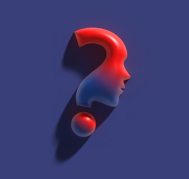 3d render symbol of question mark.