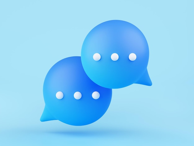 Free Photo 3d render talk chat bubbles comment app icon