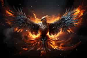 Free photo 3d render transcendent light phoenix wallpaper