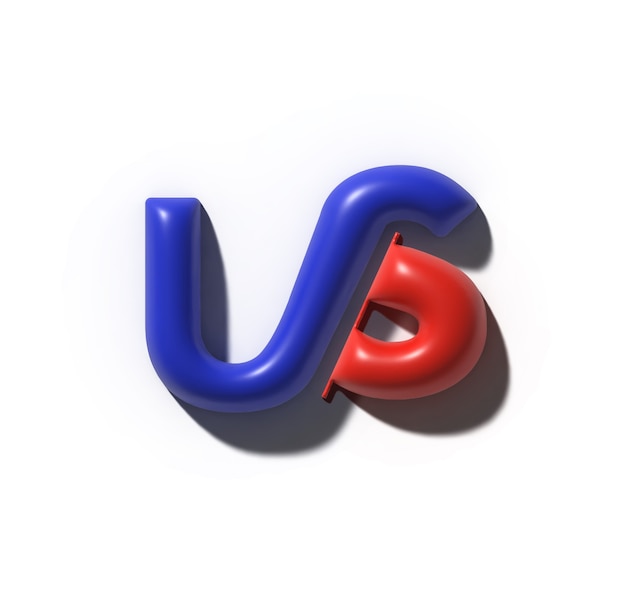 Free photo 3d render vs company metal letter logo.