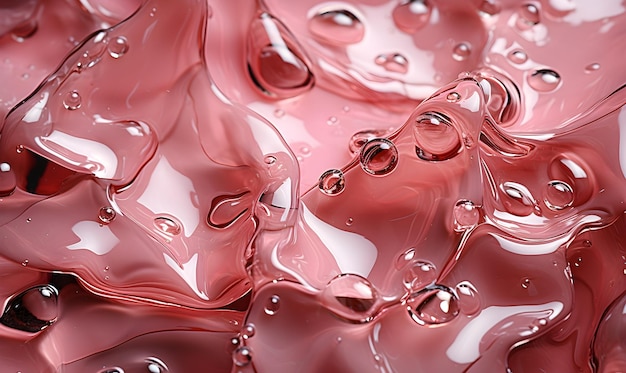 3d render waterdrop on a pink shiny surface