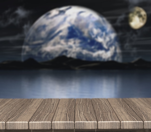 Free Photo 3d render with fictional planets