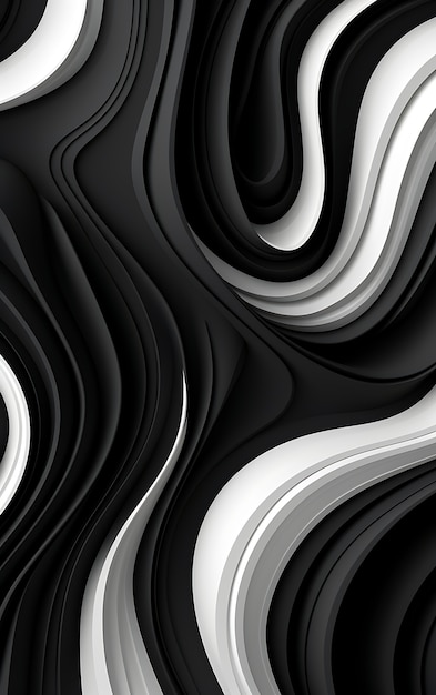 Free Photo 3d rendering of abstract black and white background