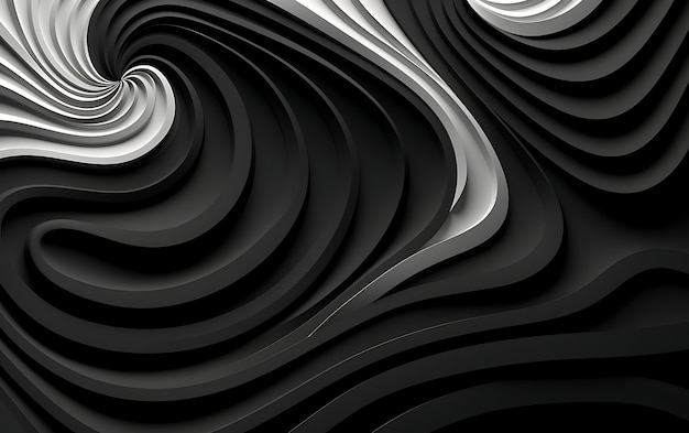 Free Photo 3d rendering of abstract black and white background