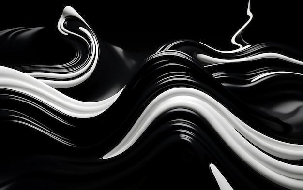 3d rendering of abstract black and white background