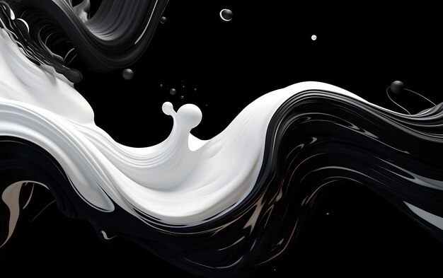 3d rendering of abstract black and white background