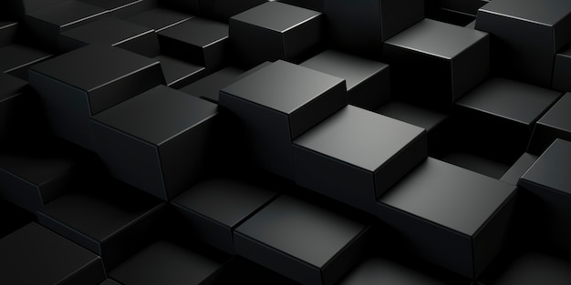 Free photo 3d rendering of abstract black and white geometric background