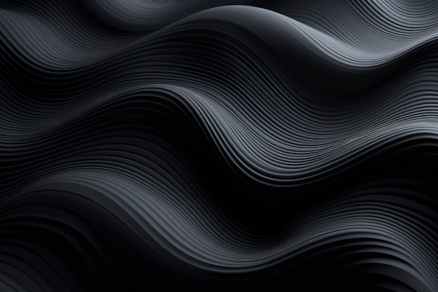 3d rendering of abstract black and white waves