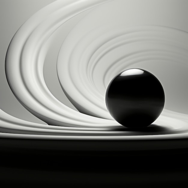 Free photo 3d rendering of abstract black and white